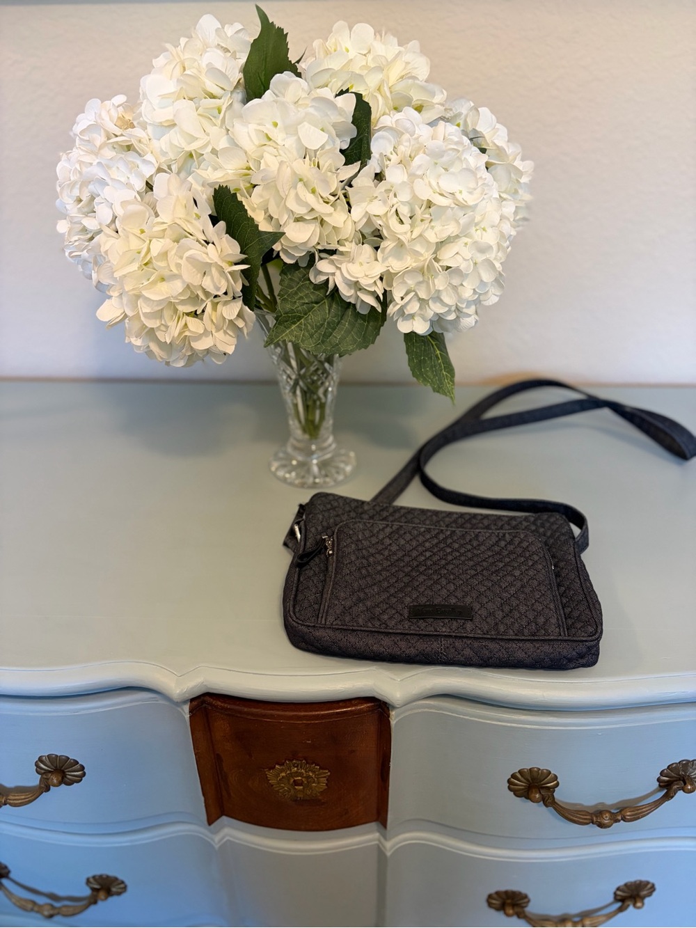 Vera Bradley Quilted Crossbody Bag in Denim-  RFID Blocking